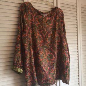 NWOT LOFT dusty pink paisley print blouse